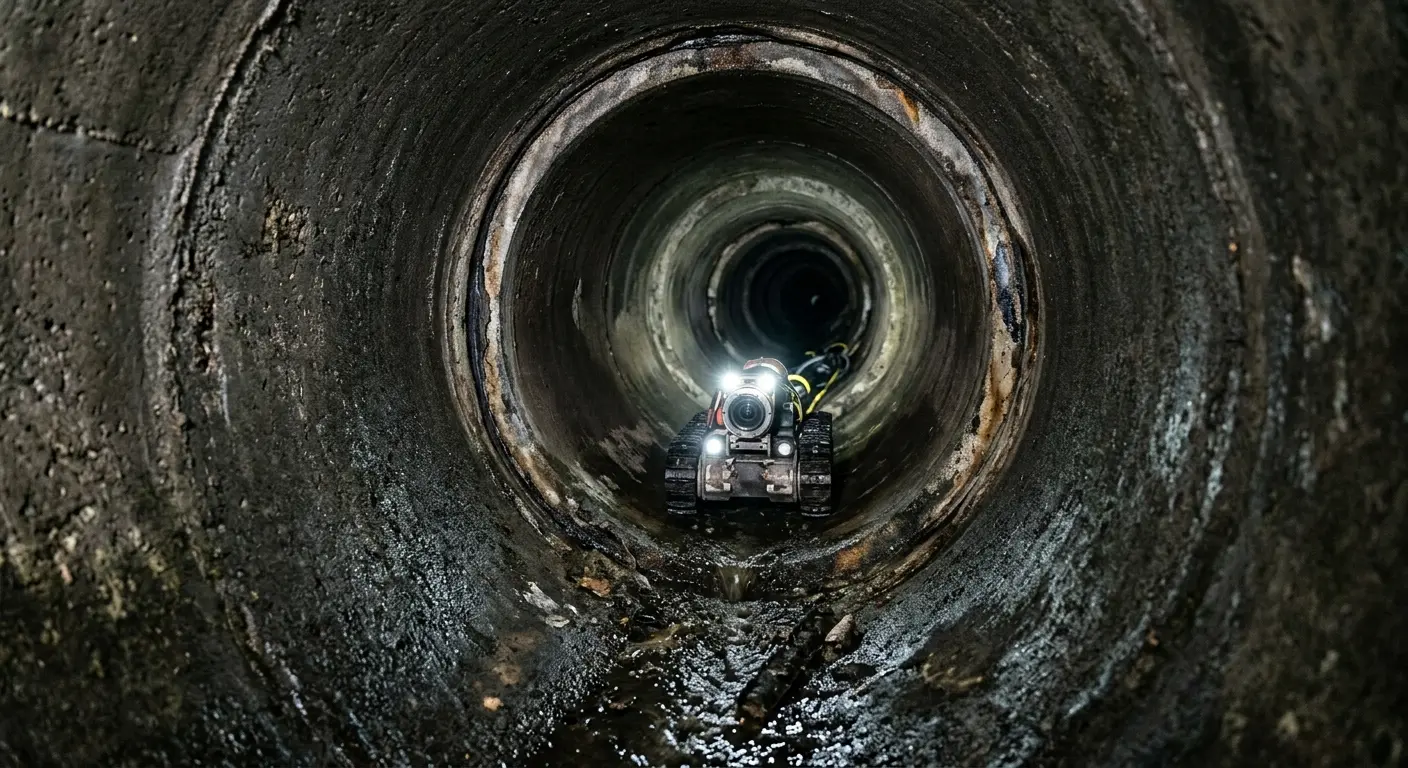 Robotic sewer camera inspecting pipe interior for Sewer Line Repair in South Salt Lake